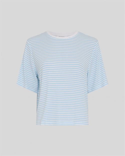 MSCH COPENHAGEN T-SHIRT, MSCHJANA TEE STP, EGRET/SUMMER